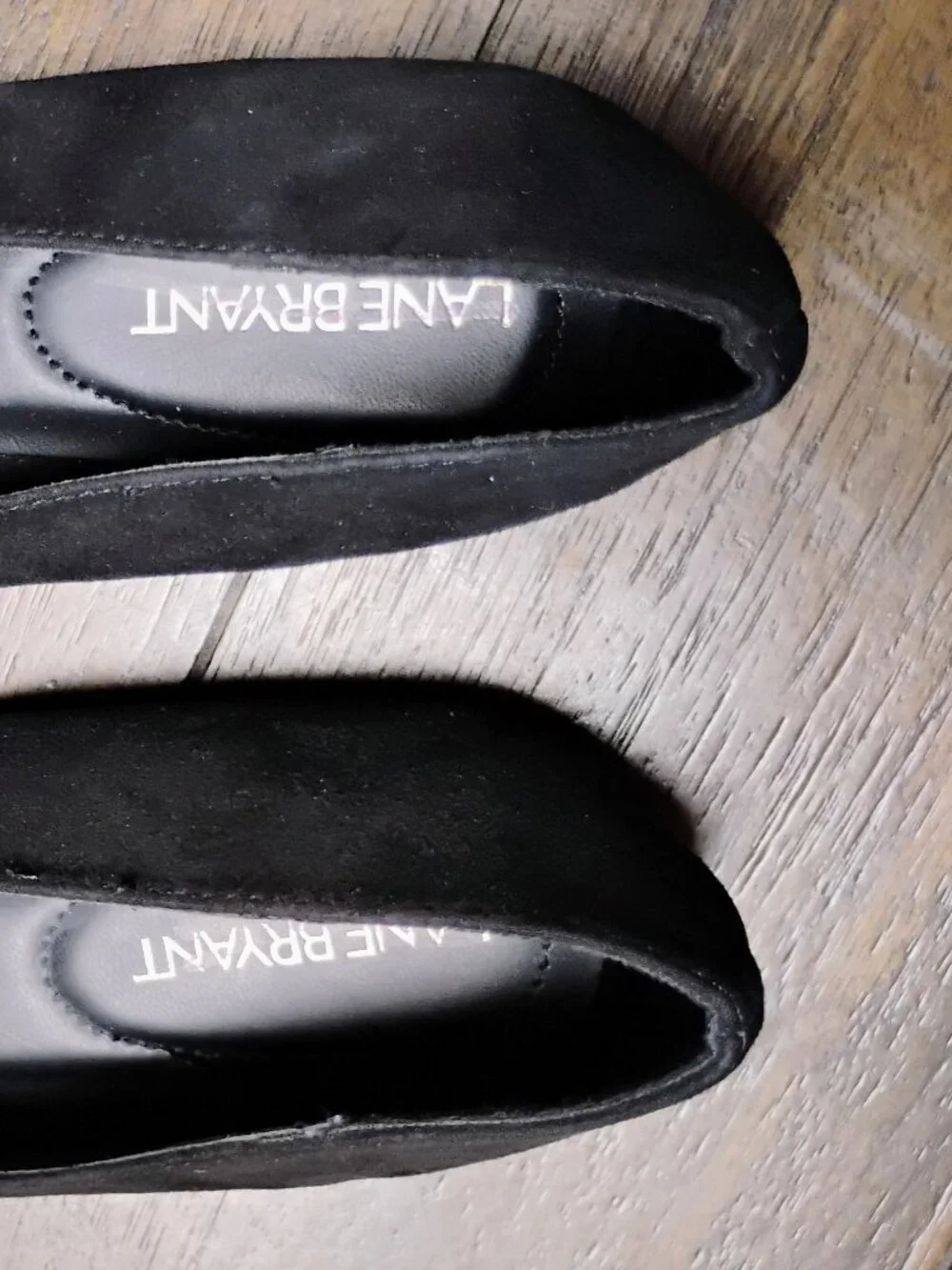 Lane Bryant Women's Black Flats Pointed Toe Shoe NWOT Size 10 Wide